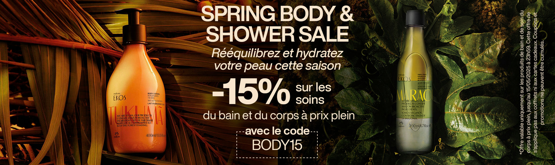 Soldes de printemps sur le corps et la douche