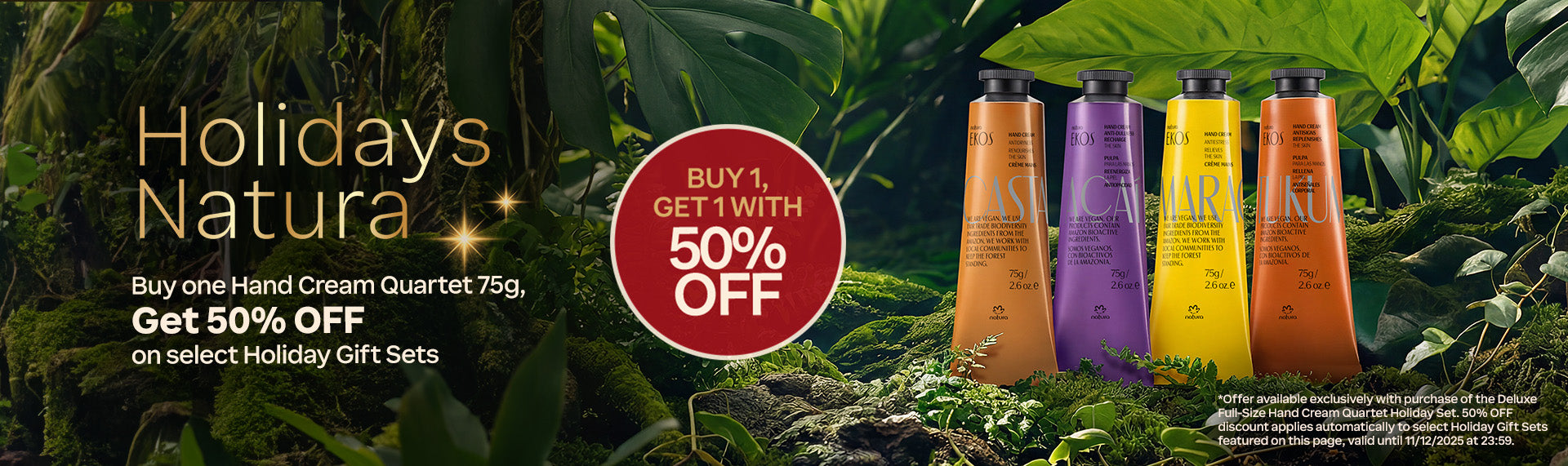 Buy One Get One with 50% OFF - Holidays Natura